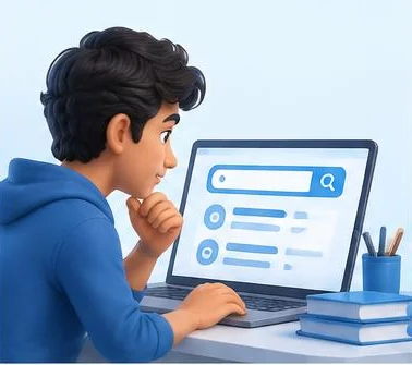 A student exploring a log search interface